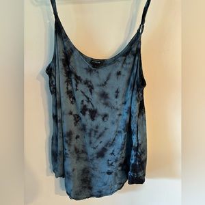 Torrid Strappy blue and black tie dyed top